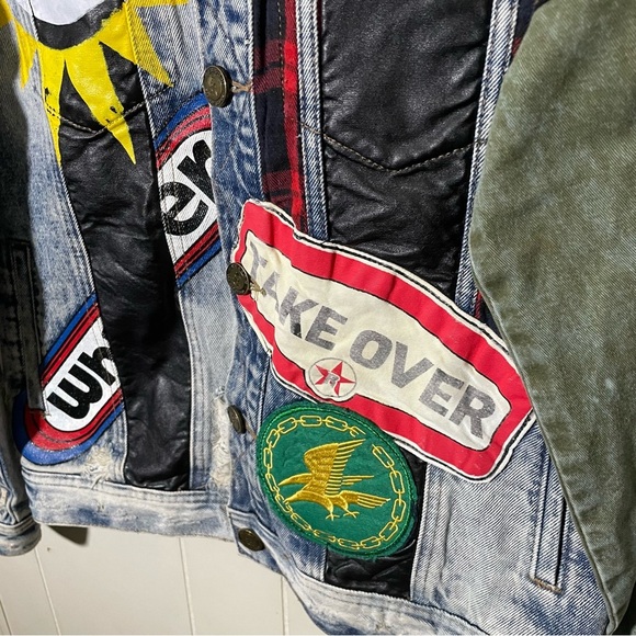 Reason Crazed Denim Patched Jacket - Picture 4 of 7